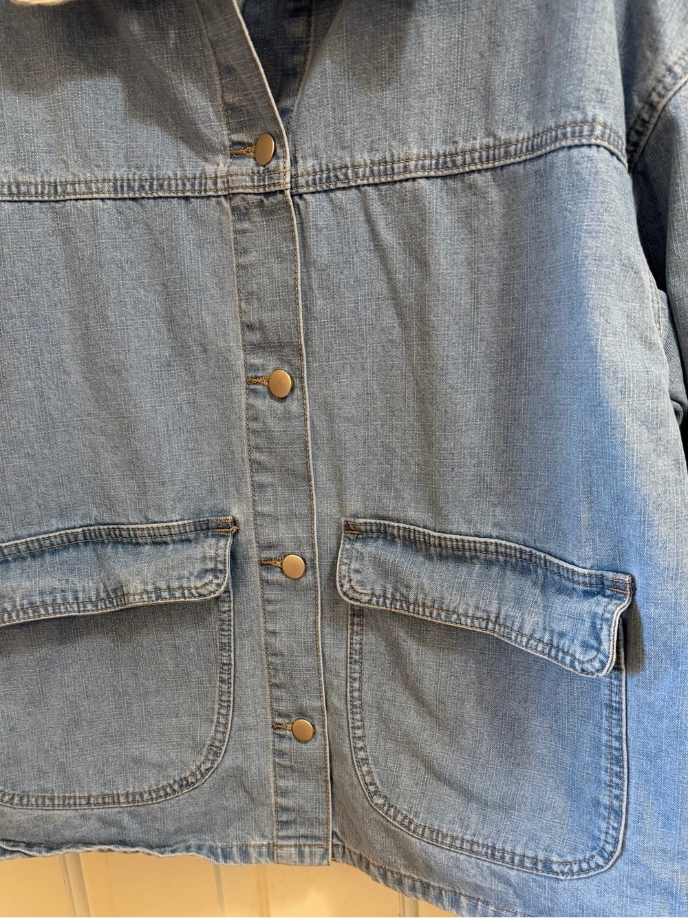 Women’s Yeokou Lightwash Denim Barn Jacket | Farmhouse Coastal Cowgirl | M - Picture 3 of 6